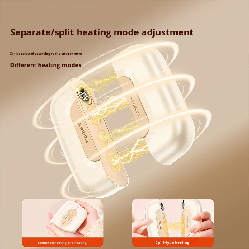 New Rechargeable Lithium Battery Removable Hand Warmer 1200-2000mAh 150g Portable Mini Large Capacity Gift Magnetic