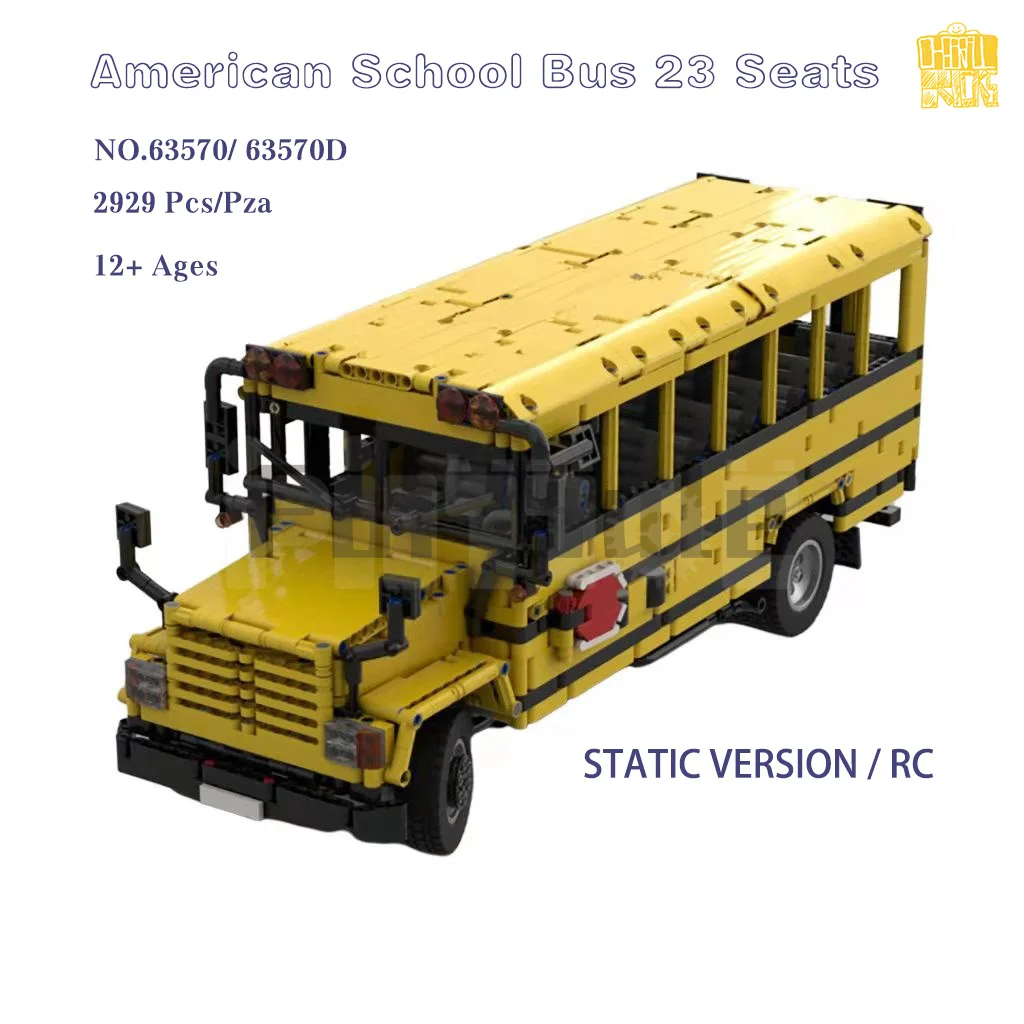 

Moc 63570 American School Bus 23 Seats High-end Restoration Details With PDF Drawings Building Blocks Bricks Christmas Gifts