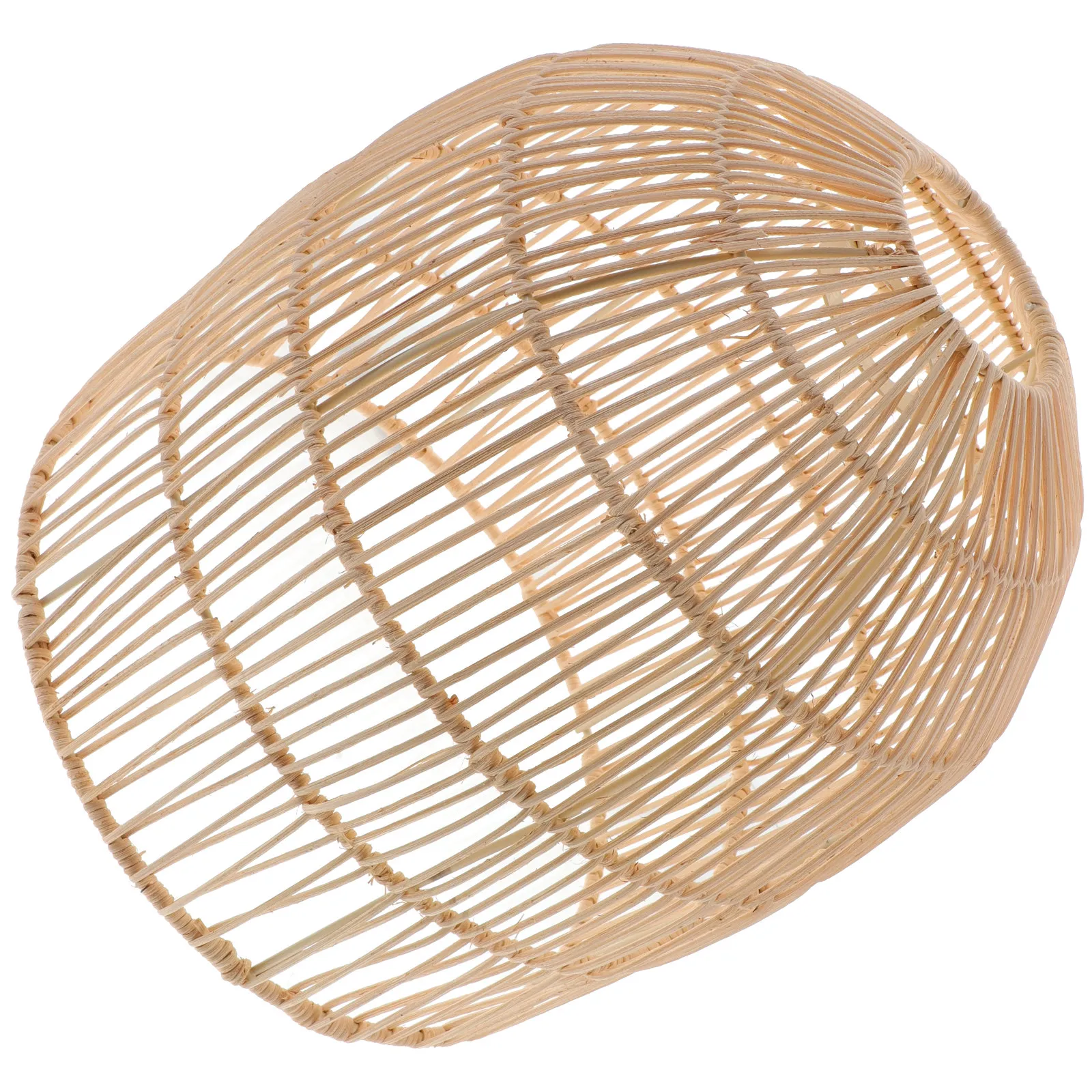 Rustic Rattan Woven Lampshade Natural Ceiling Lamp Shade Decorative Cover for Pendant Light Home Bedroom Living Room Lighting