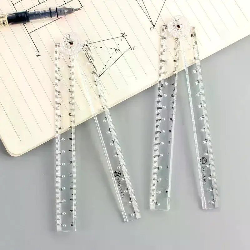1/2/3PCS 30CM Acrylic Transparent Folding Ruler Simple Drawing Ruler Measuring Rulers For Students Office School Stationery
