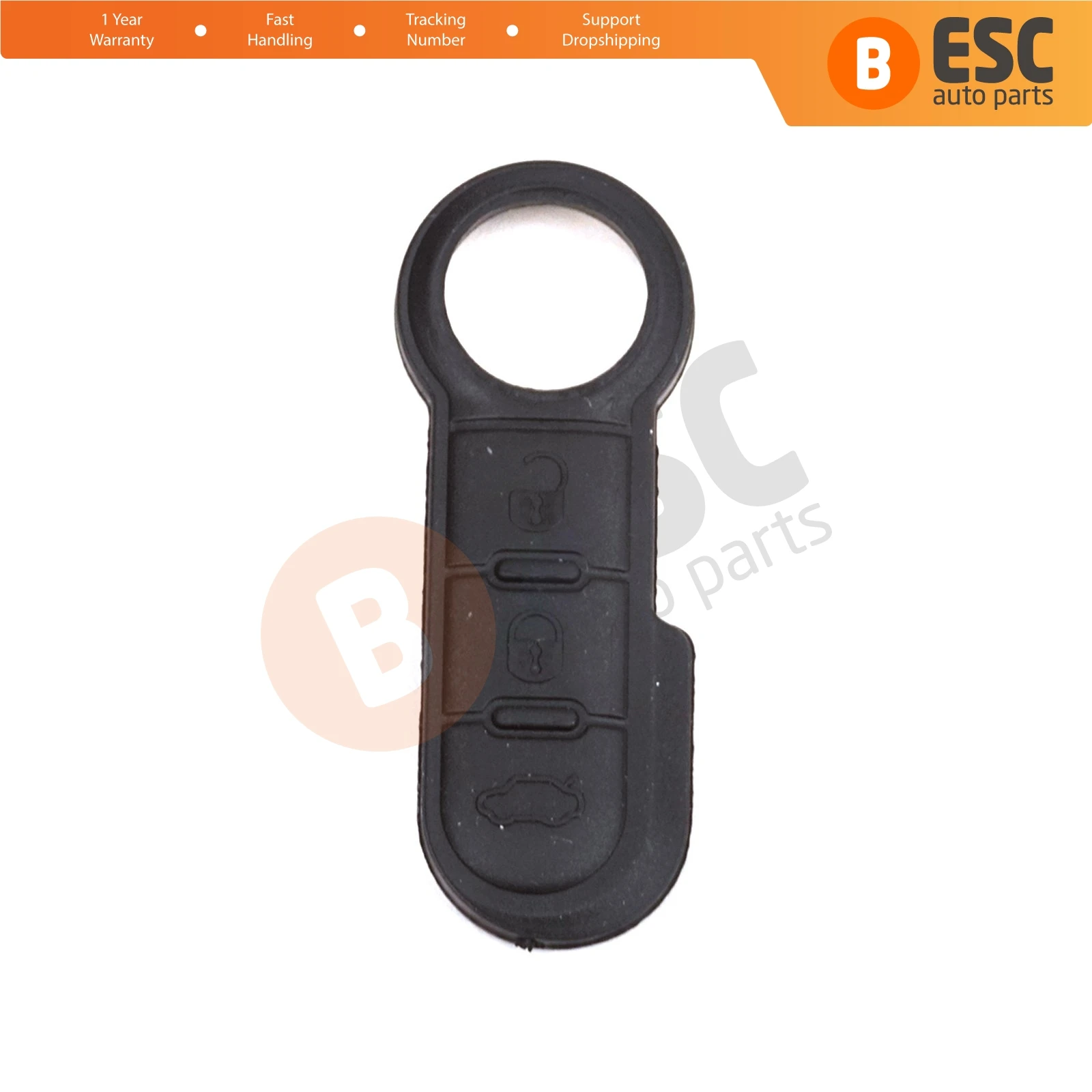 EDP1207 3-Button Remote Control Flip Key Rubber Button Pad Buttons for Fiat Ducato Doblo Punto 500 Bravo Fiorino 71749374