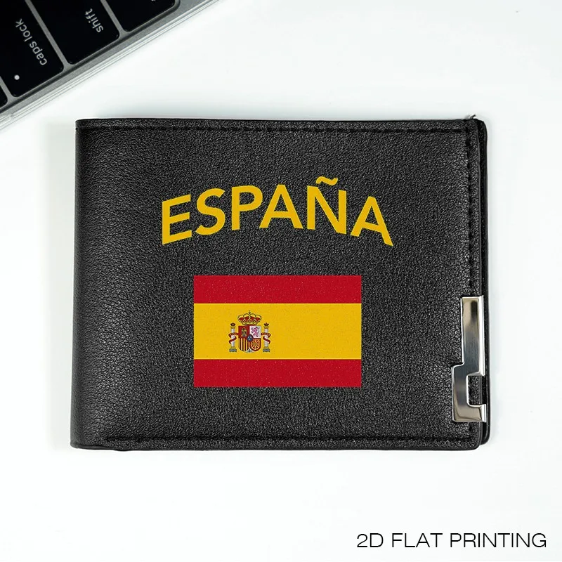 ESPAÑA BANDIERA DESIGN DA UOMO SLIM WALLET IN PELLE DELL'UNITÀ di elaborazione LUCE DURABILE ACCESSORIO DI MODA DA UOMO PER L'USO GIORNO