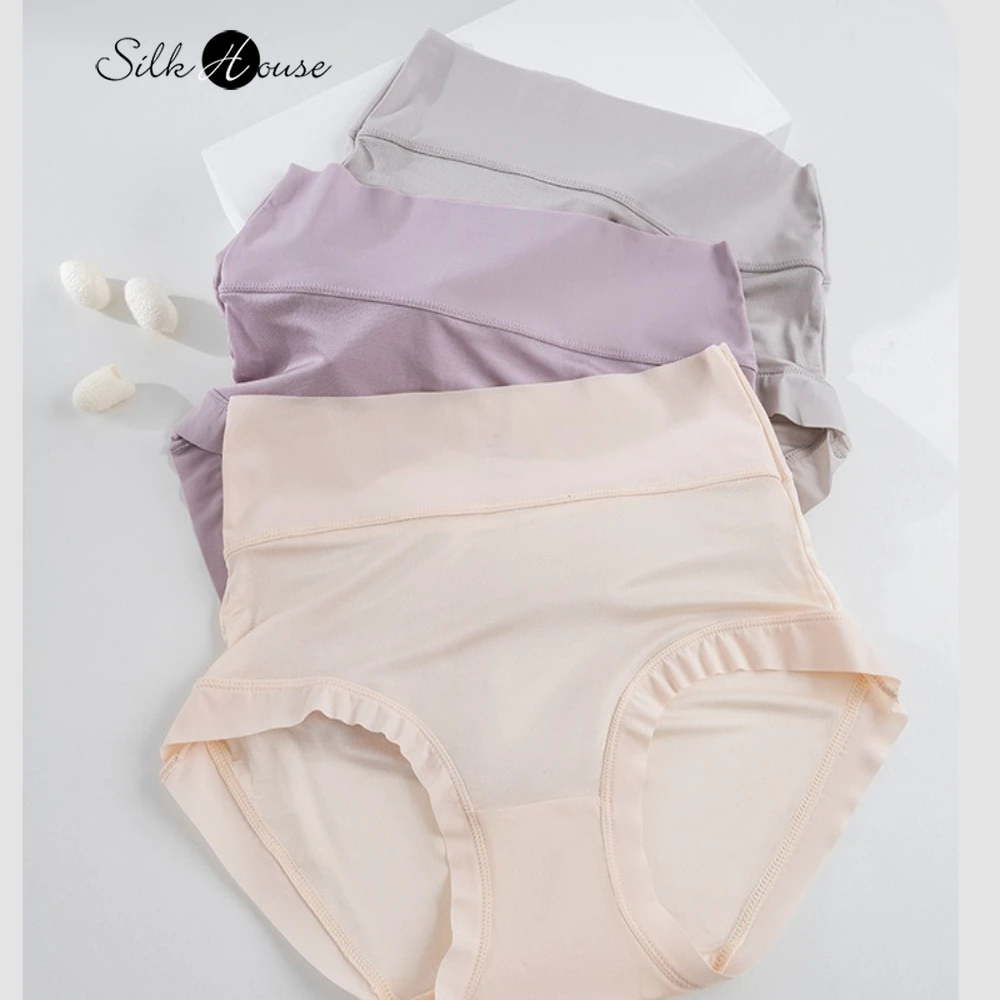

Women's Lightweight High Elasticity Hip Hugging Triangle Pants Mulberry Silk Knitted Skin Friendly Breathable High Waisted