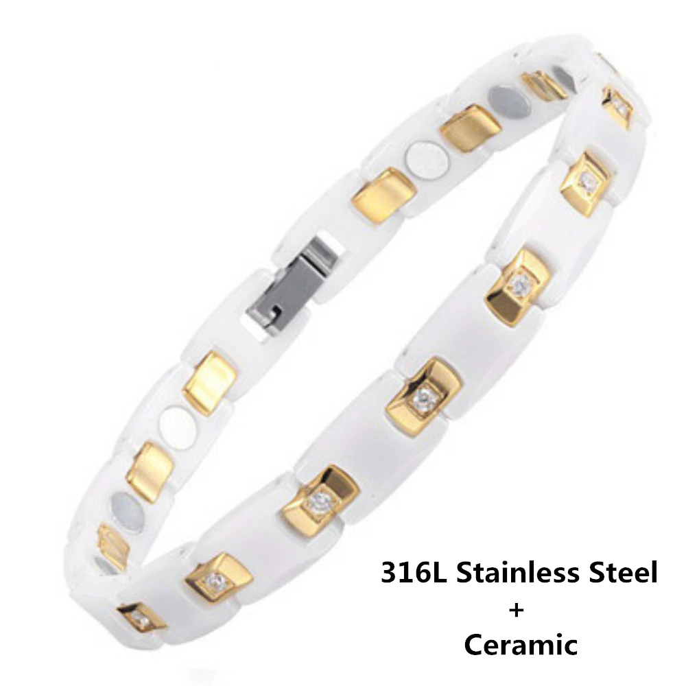 Titanium Steel Ceramic Energy Bracelet Stainless Steel Zirconia Couple Ceramic Bracelet