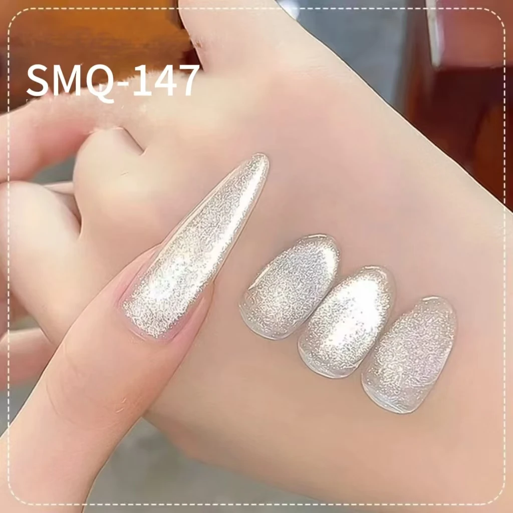 1-2pcs Hot Saleling Ice Transparent Glass Beads Cat Eye Nail Polish Gel 2025New Style White Elf Crystal Cat Eye Nail Supplies