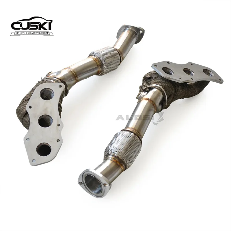 ل LEXUS LS350 3.5L 2017-2021 محرك تجميع العادم 304 SUS مشعب العادم مع درع الحرارة ترقية طاقة عادم السيارة