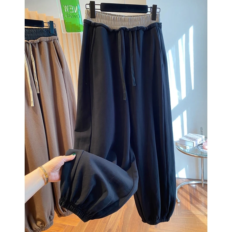 

Extra Large 300 Pou Casual Elastic Waist Sweatpants Men's Loose Harlan Cuffed Long Pants Autumn Wear Comfortable Breathable