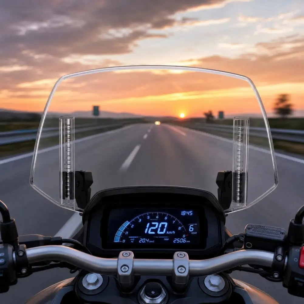 

Motorcycle Windscreen Universal Motorcycles Windshield, Adjustable Wind Deflector, Clip Style Windshield for Honda / for Suzuki