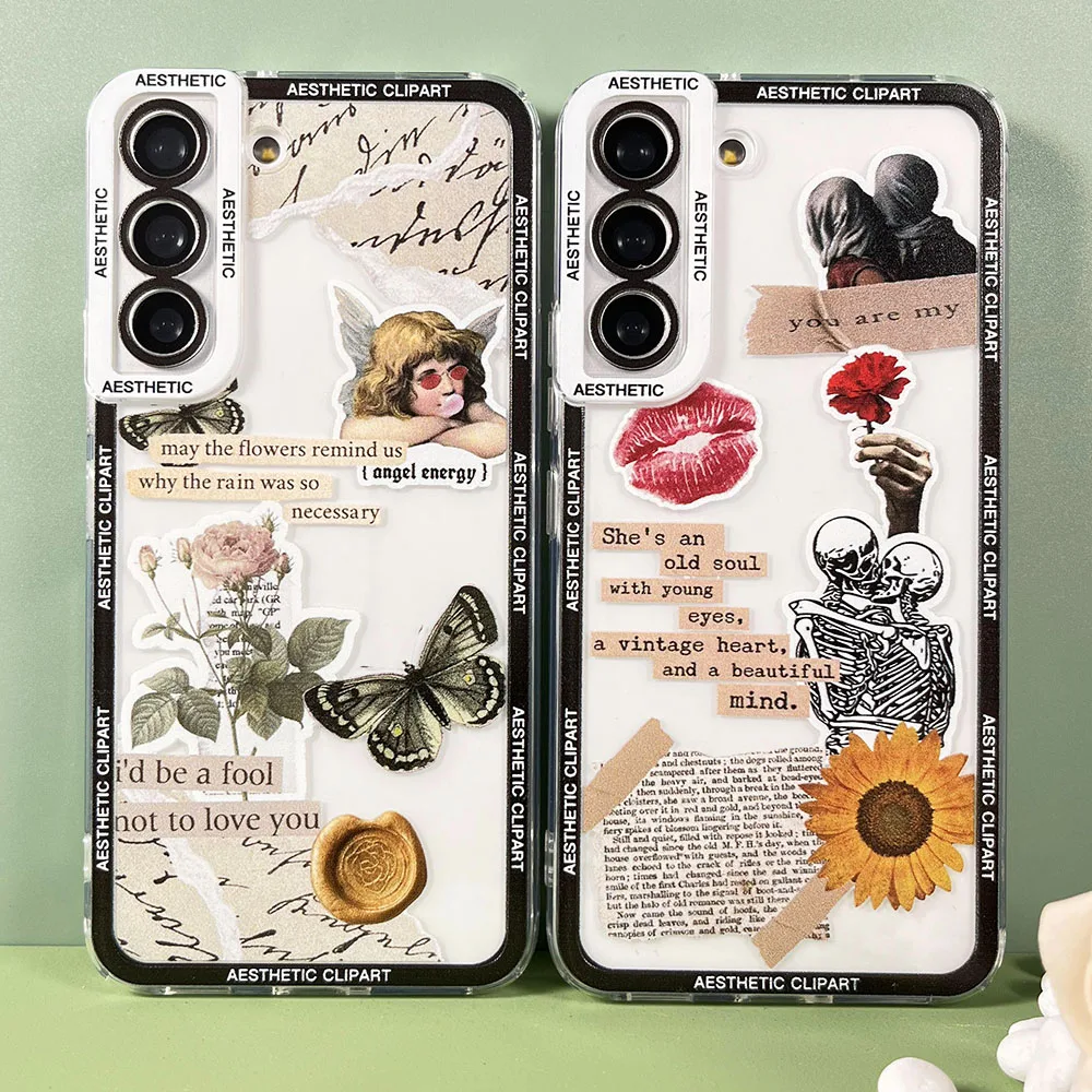 เคสสำหรับ Samsung Galaxy S24 S21 S20 S23 S22 PLUS FE เคสนิ่มพิเศษ clipart ความงาม