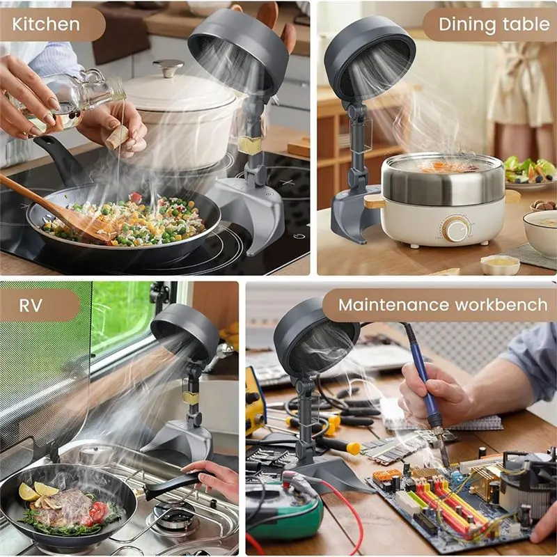 B46C Portable Range Hood For Cooking Portable Exhaust Fan Filtering Fumes With Low Noise For Kitchen,Indoor BBQ
