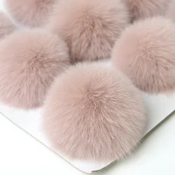 Real Fox Fur Pom Pom Bolas, DIY Handmade Bag Keychain, Crianças Chapéu Cachecol Sapato, Artesanato Jóias, 8cm