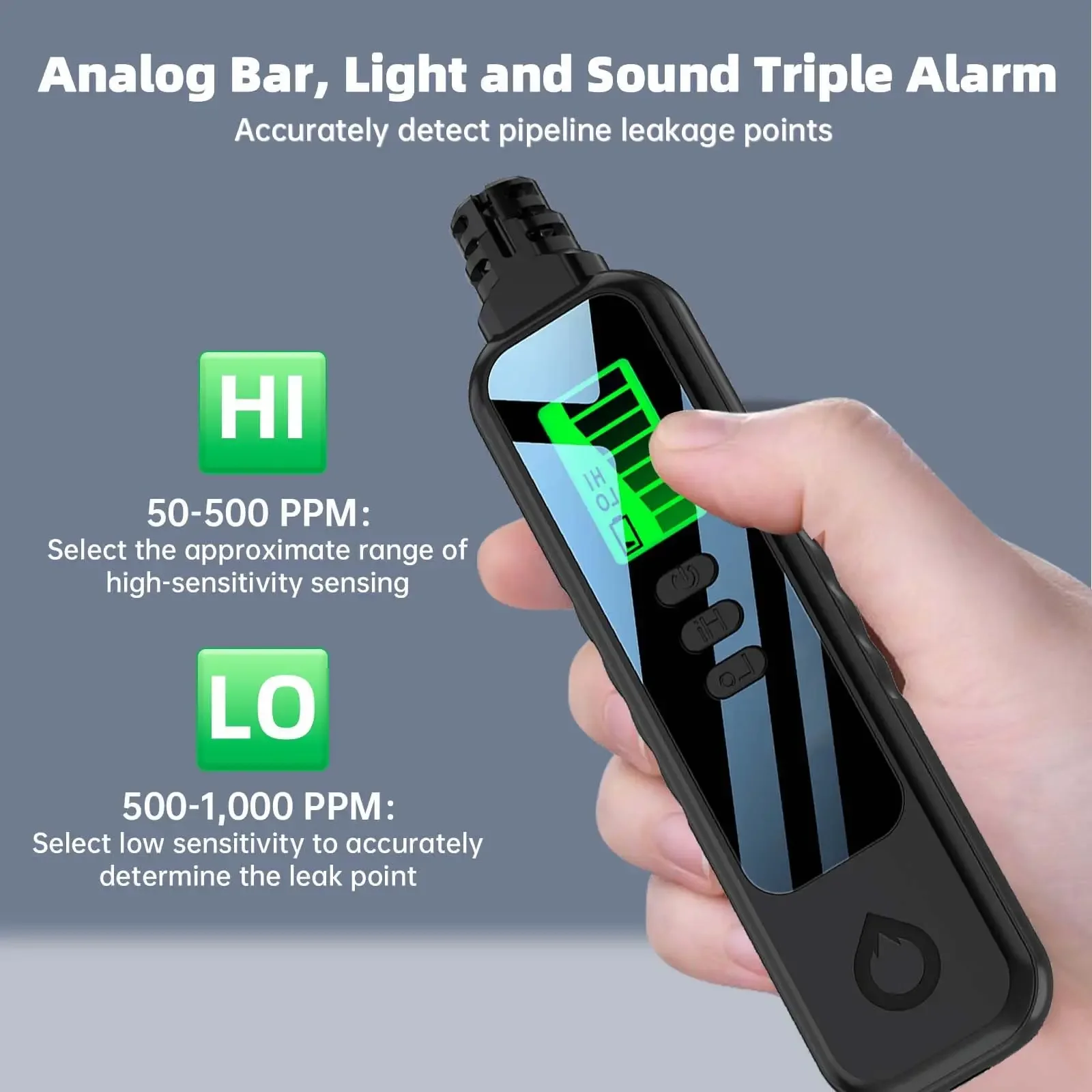 Natural Gas Detectors 50-1000PPM Range, Portable Handheld Gas Detector High-Precision Sensor Gas Leak Detector for Home,Travel