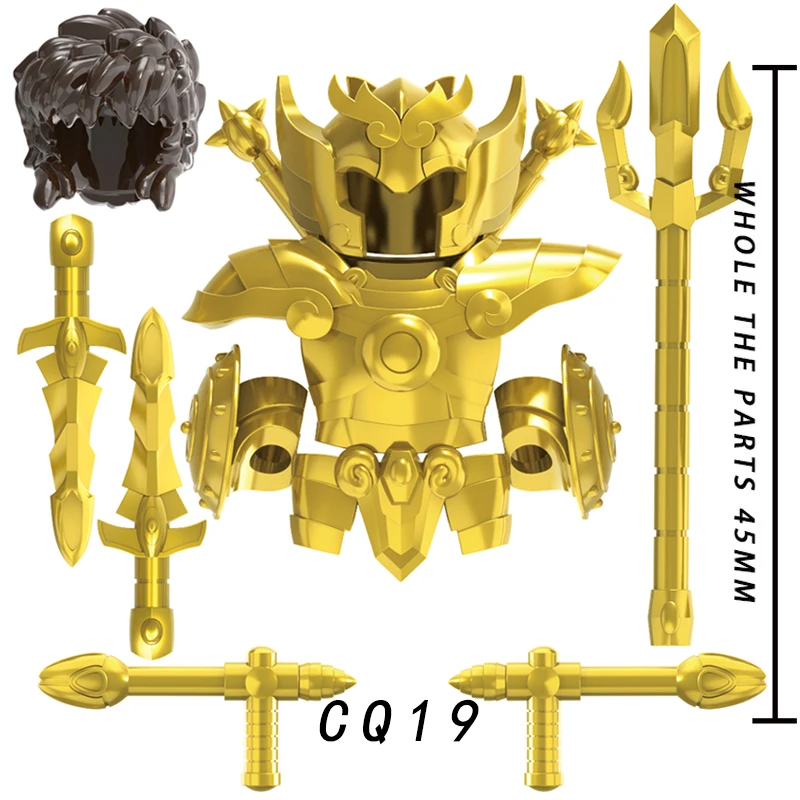 Briques de construction Golden Douze Saints Armor pour enfants, Anime Rick Mini, figurine d'action, accessoires Moc, jouets pour enfants, CQ17, CQ22, CQ11