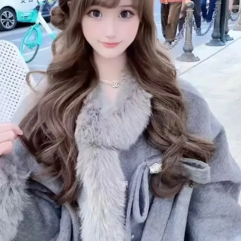 

Fujia Daughter Высококачественное шерстяное покрытие средней длины Модное темпераментное теплое покрытие Изысканные простые индивидуальные куртки