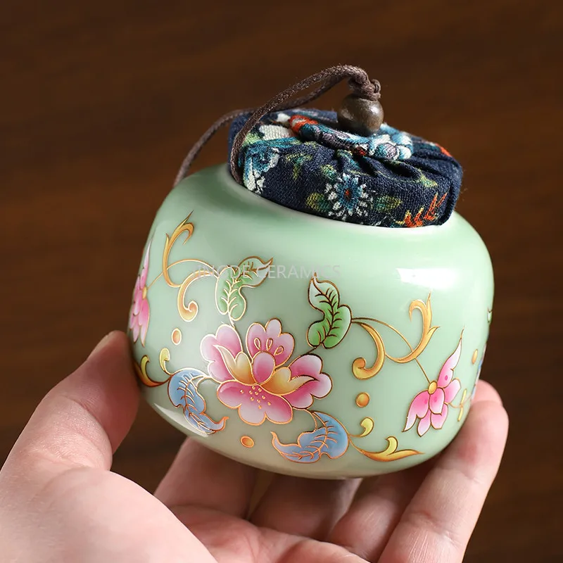 Mini Ceramic Tea Jar Portable Coffee Container Travel White Porcelain Tea Organizer Candy Moisture Proof Tank Teaware Supplies