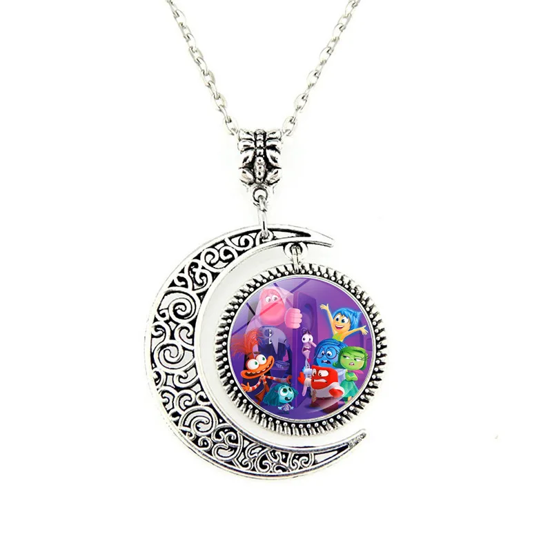 

Disney Movie Inside Out 2 Cartoon Pendant Necklace Women's Sweater Chain Accessories Fashion Jewelry Gifts for Women Children