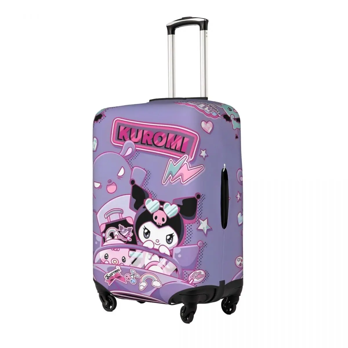 Funny Kuromi Luggage Suitcase Covers Luggage Cover Protector Scratch Resistant Travel Accessories Fits 18-32 Inch