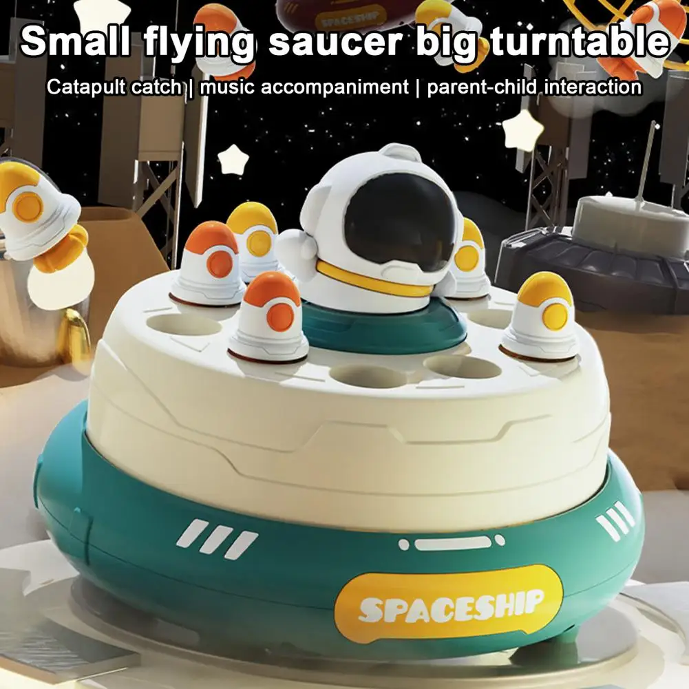 1 Set Kids Bounce Rocket Game Children Rocket Board Game Educational Rocket Launcher Toy Set with Rotating Spaceship for Kids