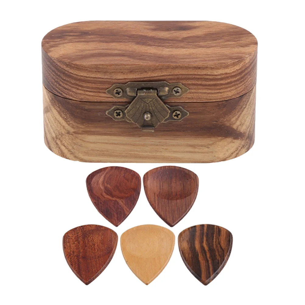 

Electric Guitar Pick Picks Acoustic for Guitars with Holder and Bass Natural Wood