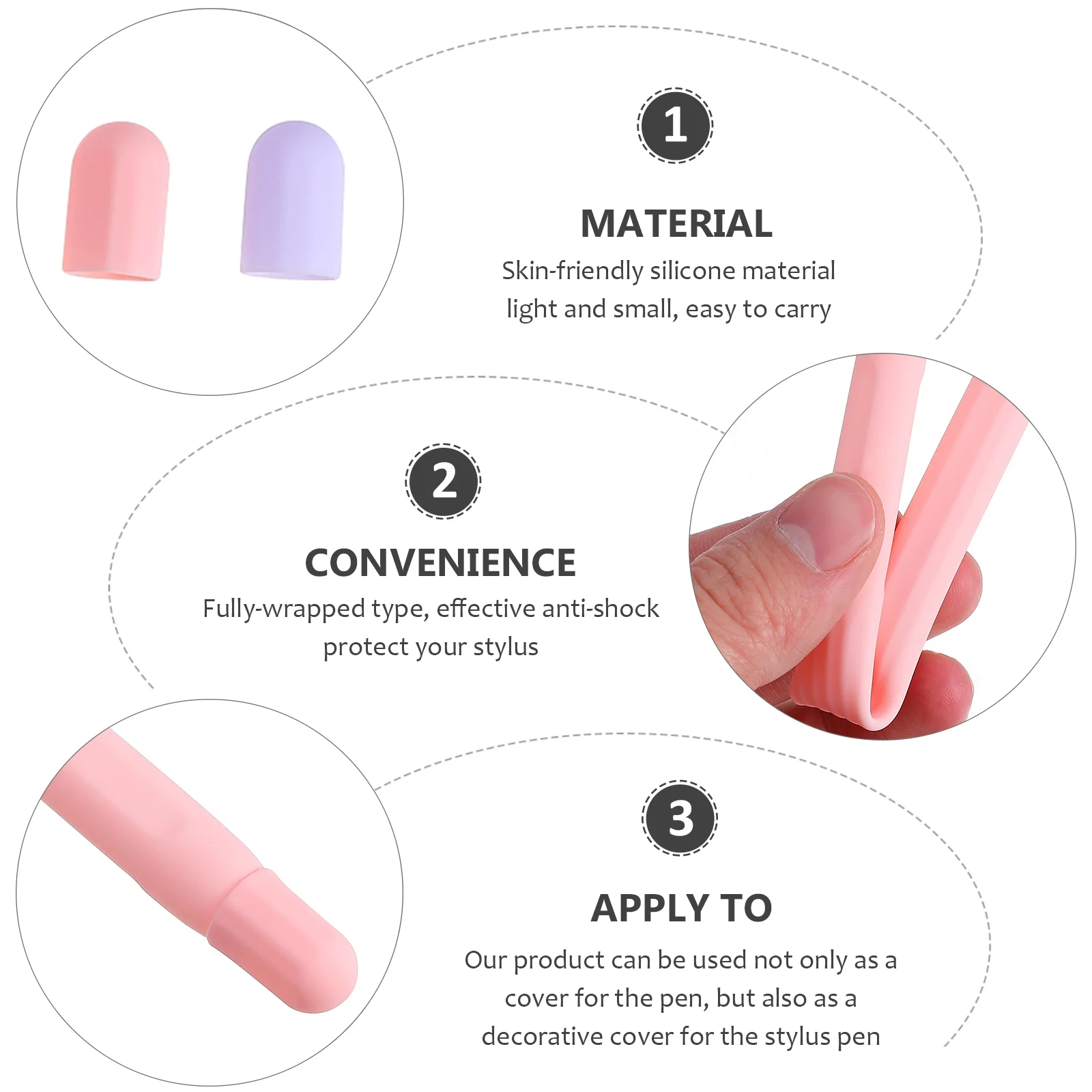 Silicone capacitivo Stylus Pen Skin Protector Case, Color Control Cover, Acessórios