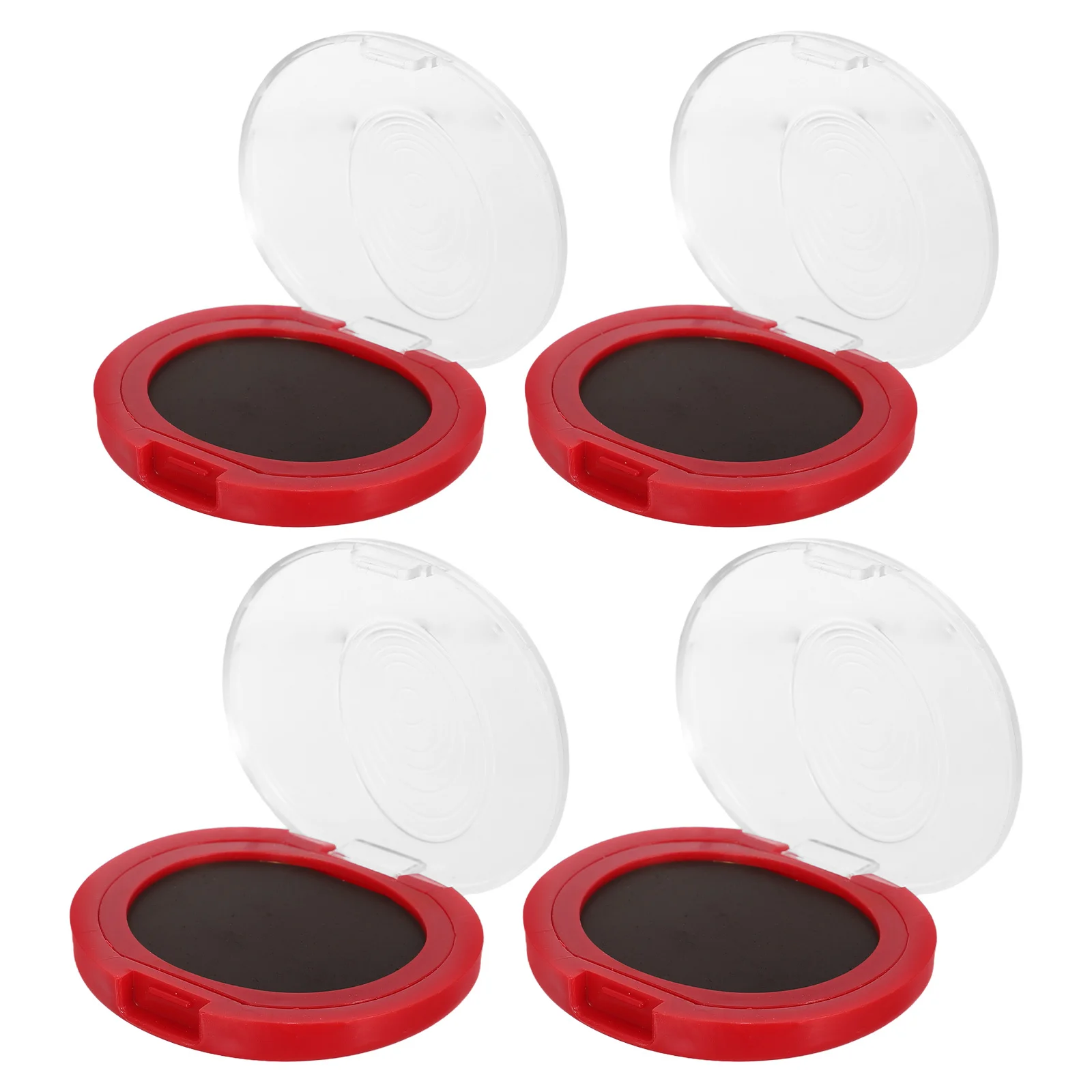 Almohadilla de tinta portátil para huellas dactilares, almohadilla de tinta roja para oficina, suministros de notaario, identificación en el aula, estampado, impresión compacta, 4 Uds.