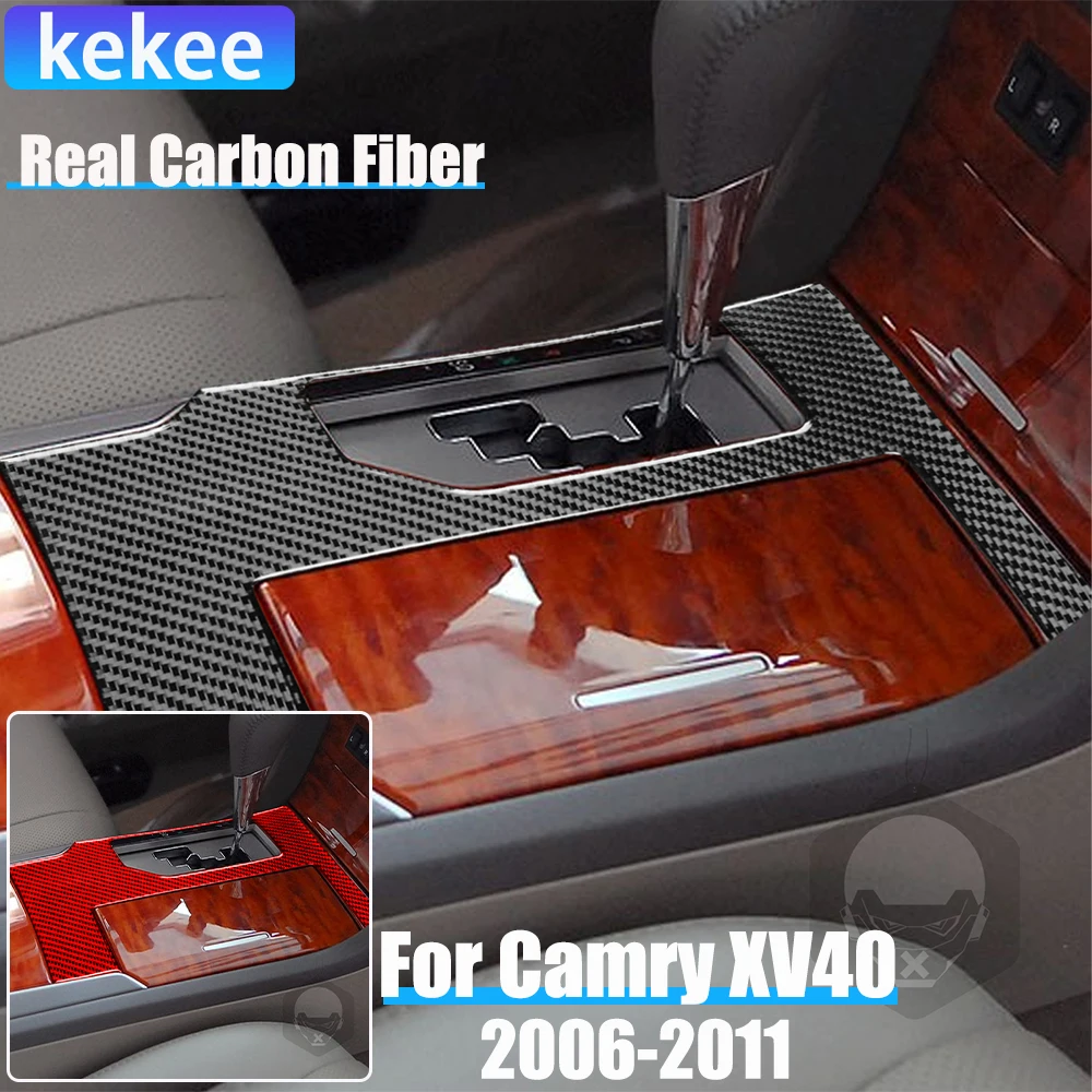 

Настоящие автомобильные аксессуары из углеродного волокна, накладка на переключение передач, мягкая наклейка для Toyota Camry 6-го поколения XV40 2006 2007 2008 2009 2010 2011