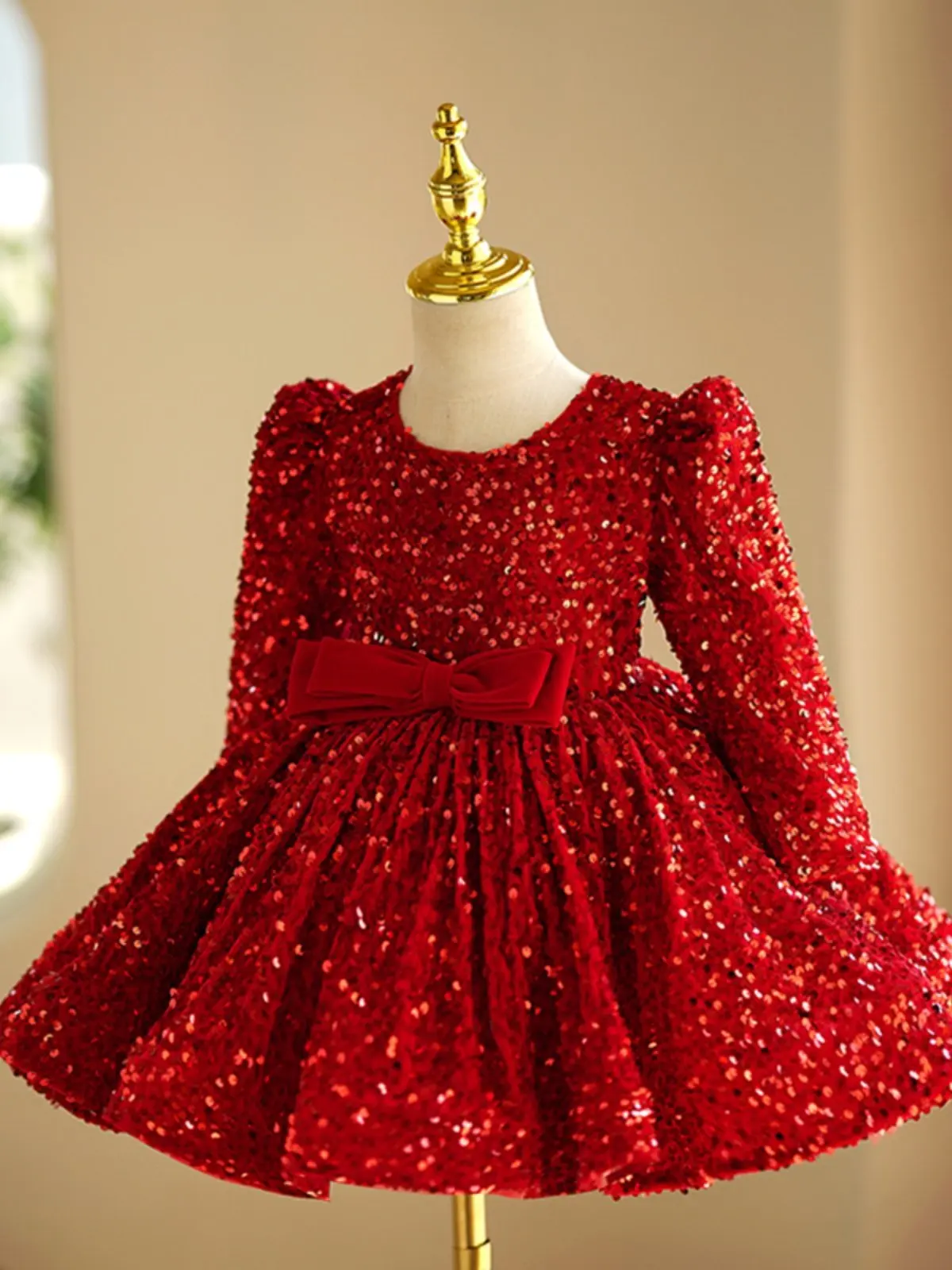 Custom Red Children's Dr Puffy Skirt Piano Performance Costume ow Stopper Girls' Formal Wear Princ Sle Outfit فساتين بنات
