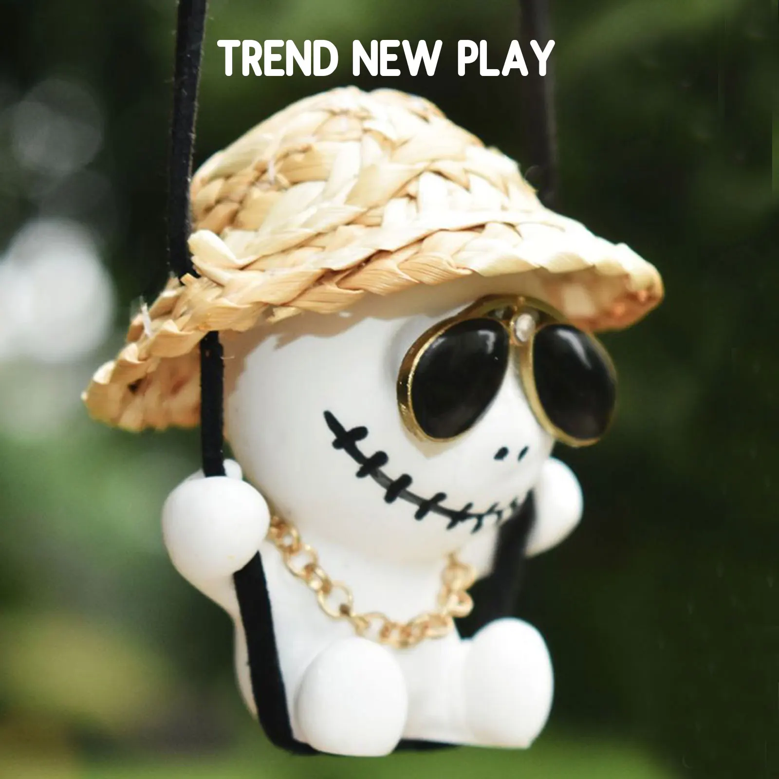 

New Car Interior Decoration Car Rearview Mirror Halloween Pendant Inside The Car Decoration Supplies Skeleton Creative