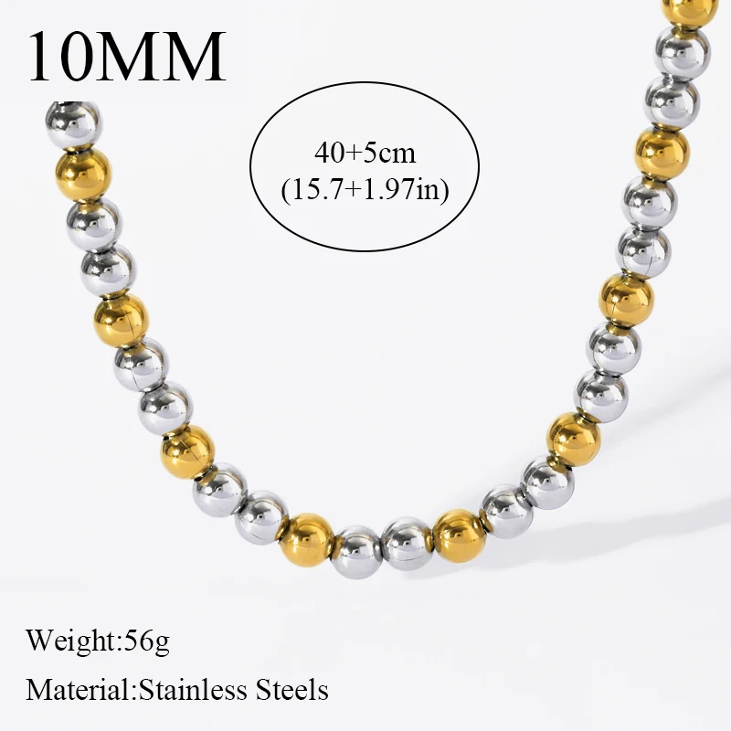 EILIECK 316L Edelstahl Massiv Perlenhalskette Armband für Frauen Mädchen Mode Neues Party-Geschenk Vergoldetes Schmuckset Bijoux – Detail 9