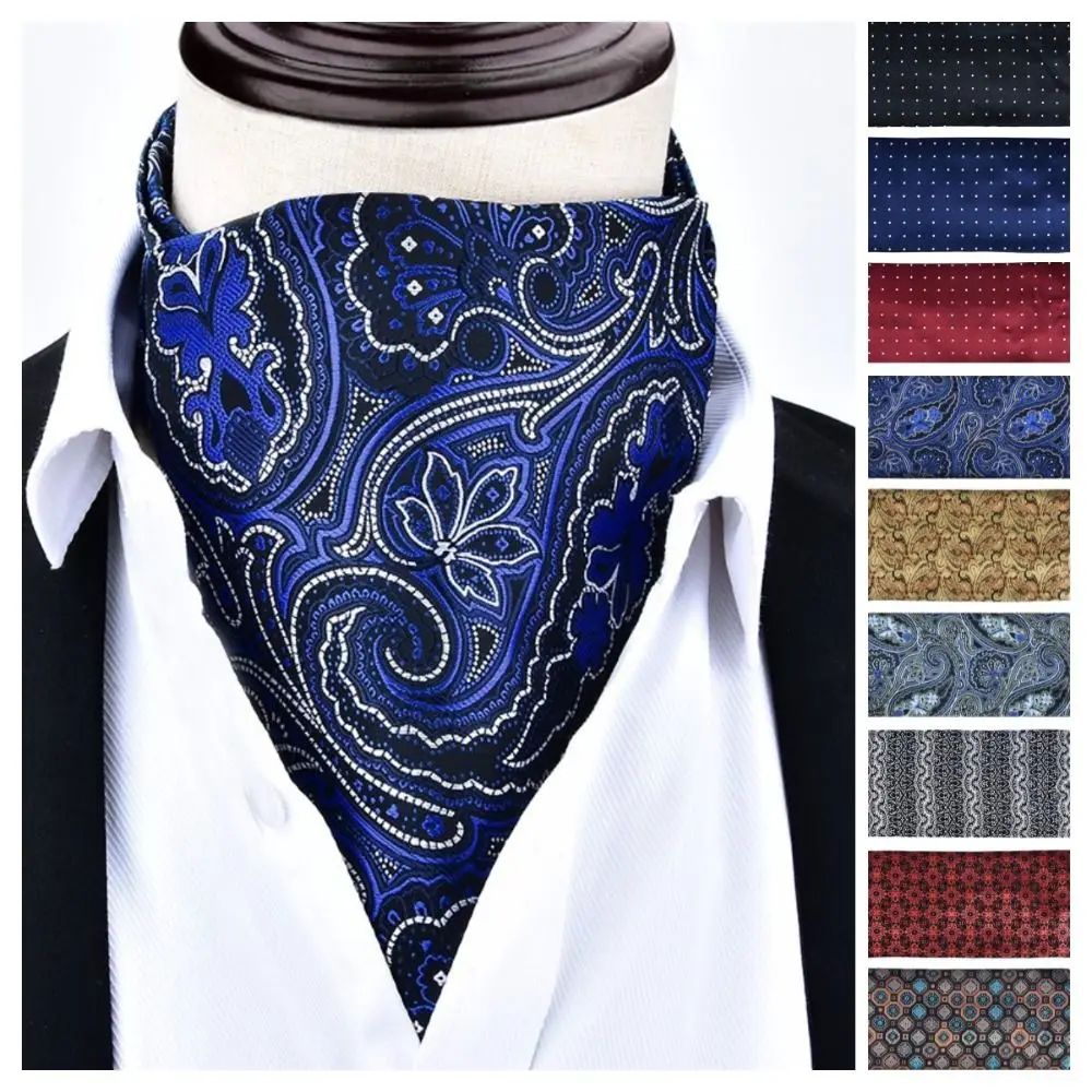 Fashion Floral Men Cashew Tie Jacquard Dots Formal Neck Tie Leaf Party Retro Silk Scarves Wedding