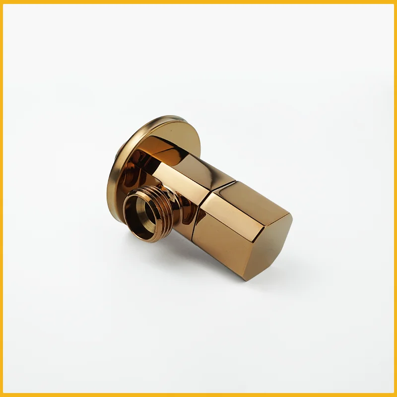 Brushed Gold Angle Valve Wall-Mounted All-Copper G1/2 Triangle Valve Universal Bathroom Balcony Valve Water Stop Valve