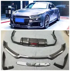 For AUDI TT TTS MK3 2015-2018 Real Carbon Fiber Car Bumper Front Lip Rear Diffuser Spoiler Trunk Body Kit