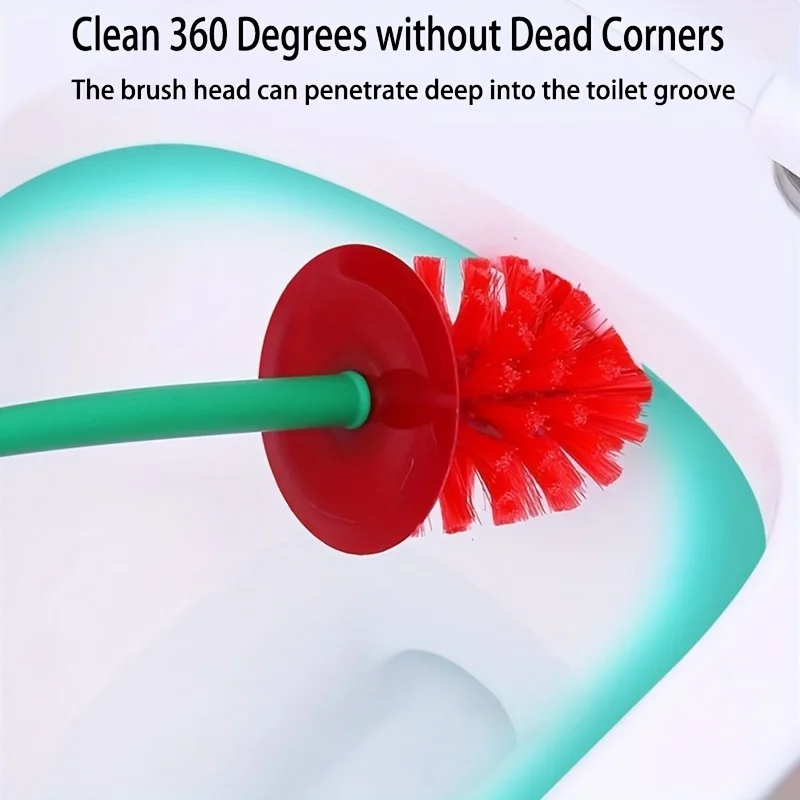 Kersentoiletborstel Huishoudelijke toiletborstel met lange steel en zachte haren Plastic schoonmaakborstelset