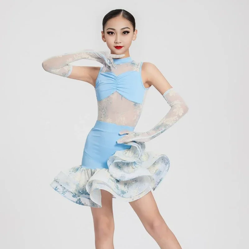 Vêtements de danse Salsa Samba pour enfants, vêtements professionnels de danse latine Standard National pour filles, Costume de spectacle de danse