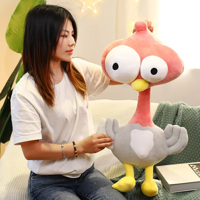 50-100cm New Bird Big Head Bulging Eyes Slim Neck Creative Animal Plush Soft Pillow Home Decro Xmas Gifts