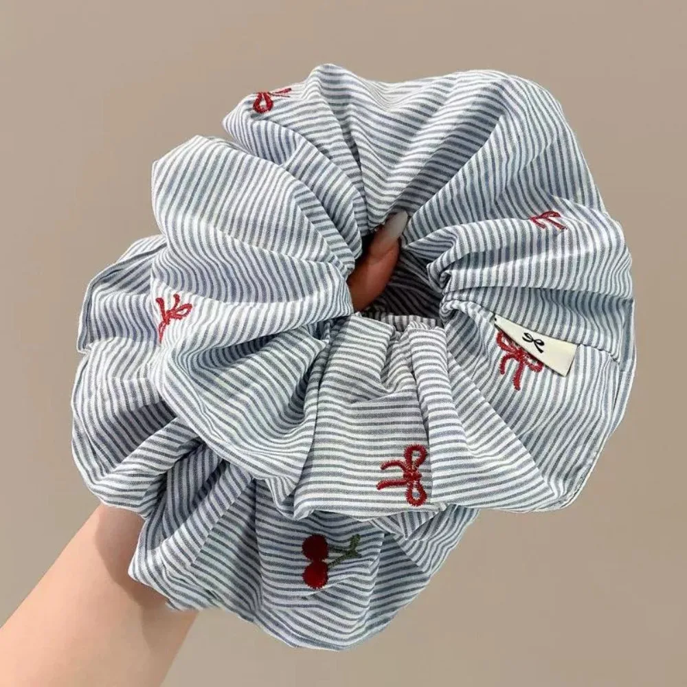 2 pieces of exquisite Korean style blue striped bow cherry tight headband fashionable new hair accessory styling fixed props