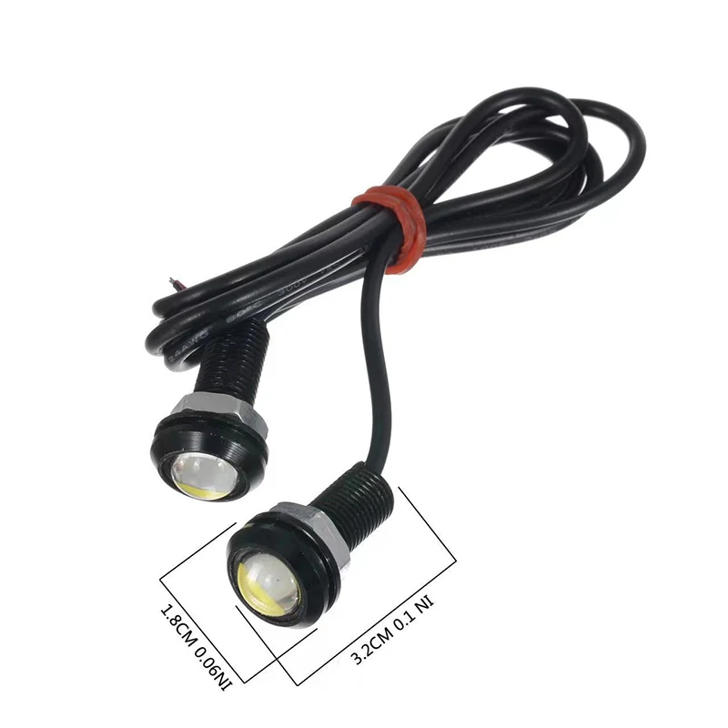 Carro Eagle Eye DRL LED Daytime Running Lights, 18mm, 12V, Backup Invertendo Parking Signal, Automóveis Lâmpadas