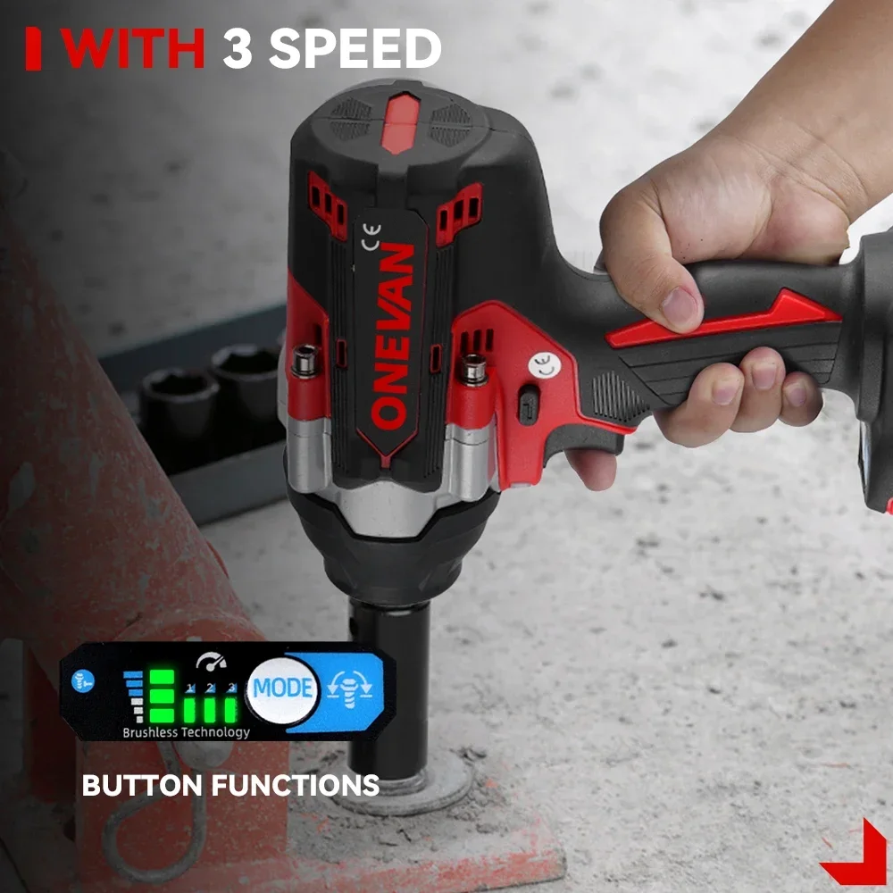 Brushless Electric Impact Wrench 1800 N.M 1/2 inch Cordless Drill Driver Torque Wrench Car Repair Tools For Makita 18V Battery