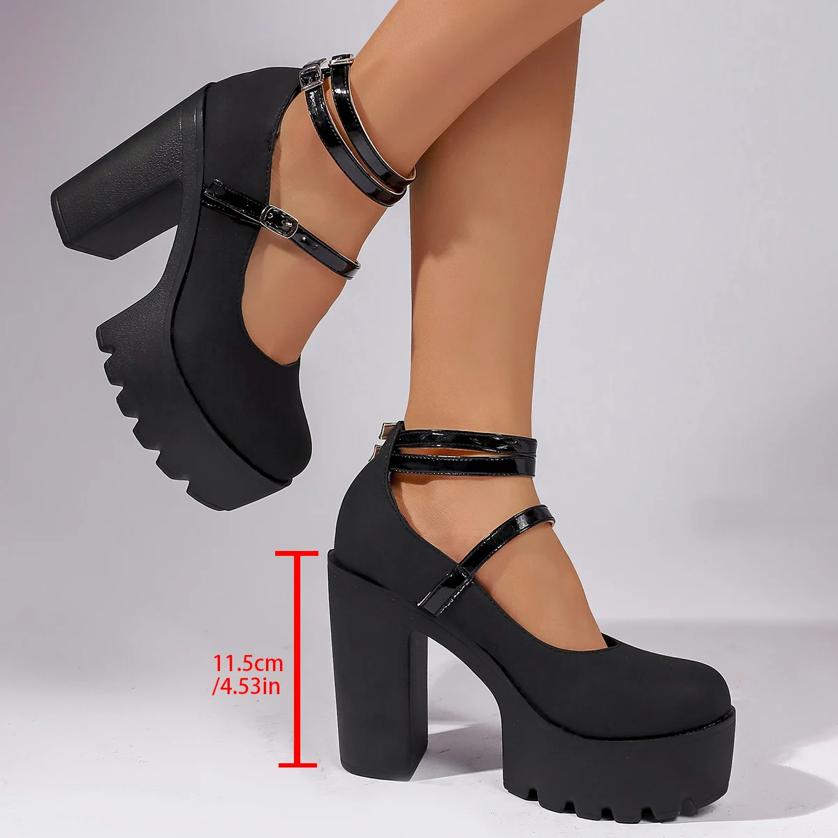 High Heels Damen Mary Janes Schuhe Frauen Plateau Mode Sandalen Sommer Neue Kleider-Lolita-Schuhe Chunky Pumps Zapatos Mujer – Detail 16