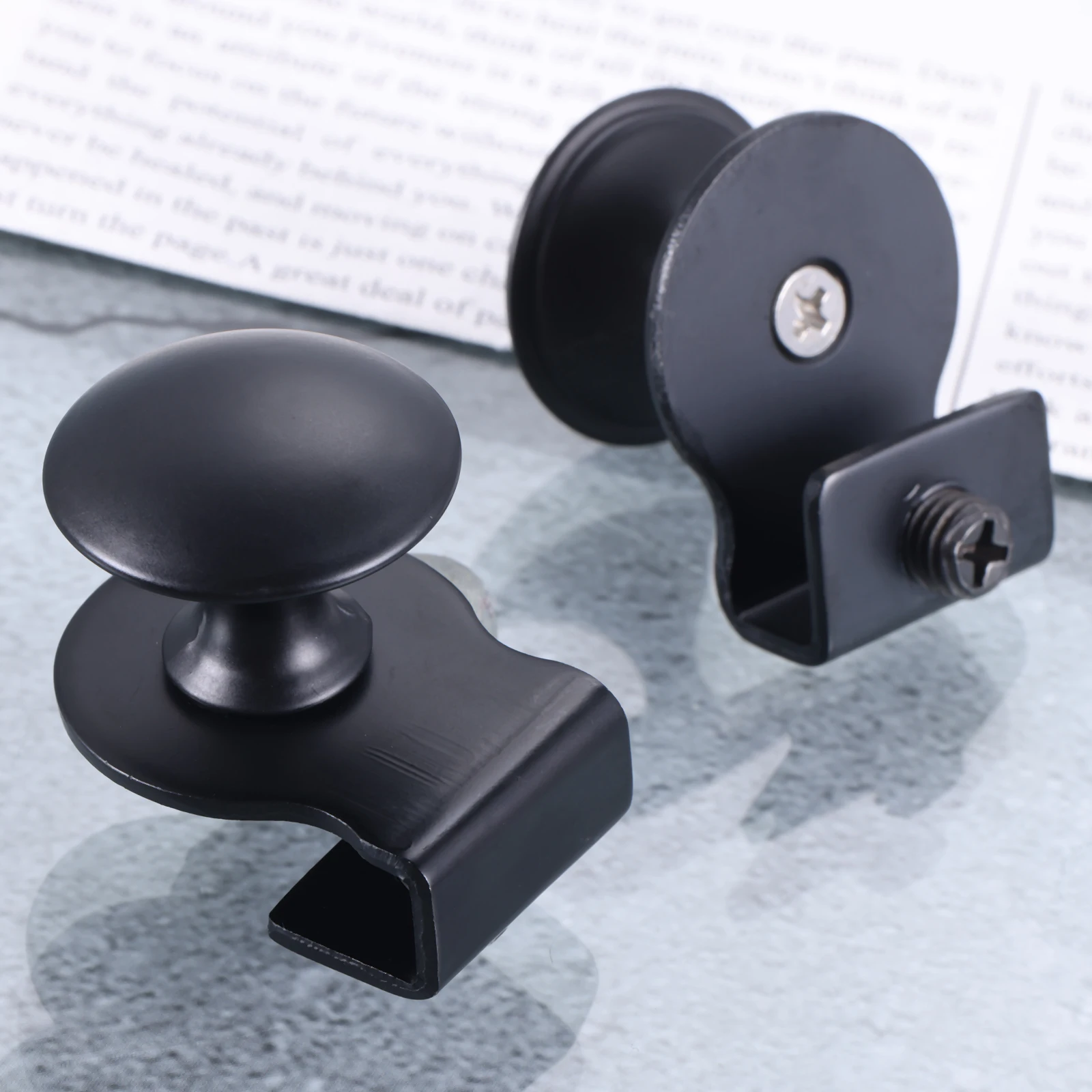 ブラックステンレススチールガラスドアプルハンドル、キャビネット、キッチン、バスルーム用クリップ、5〜8mm、4個、2個、1個