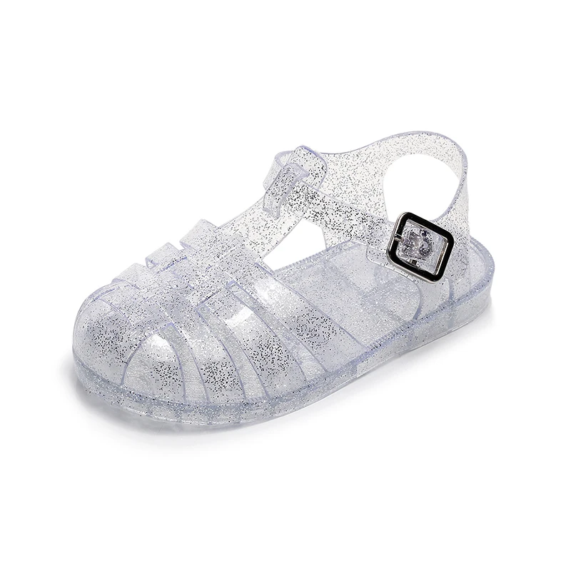 Hot Sall Shiny Crystal Sandals for Girls Toddler Baby Protect Waterproof Anti-slip Beach Kids Girl Casual Roman Jelly Flat Shoes