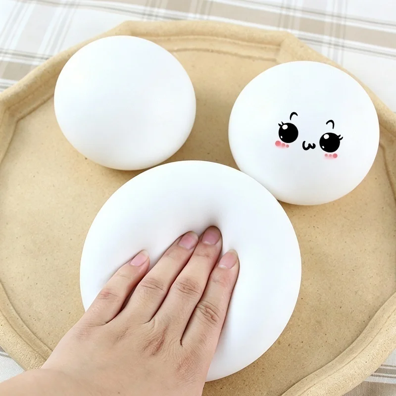 Large Size Mantou Mochi Stress Relief Sensory Toy Slow Rebound Squeeze Ball Toy Flour Filling Moldable for Adults ADHD Relaxing