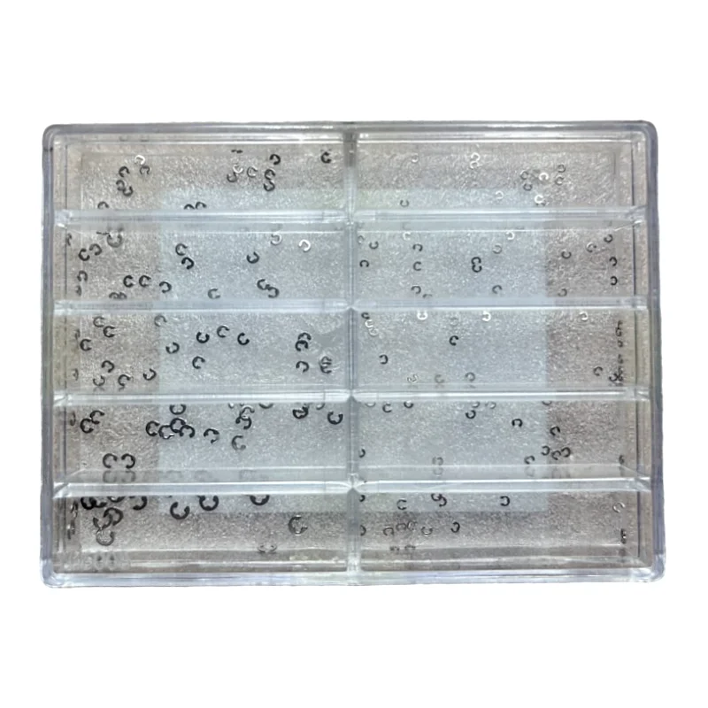 150Pack 1.4mm-3.0mm 10 Sizes Metal Watch Pusher Button Clip Snap Ring Circlip Assortment Box for Watchmaker Repair