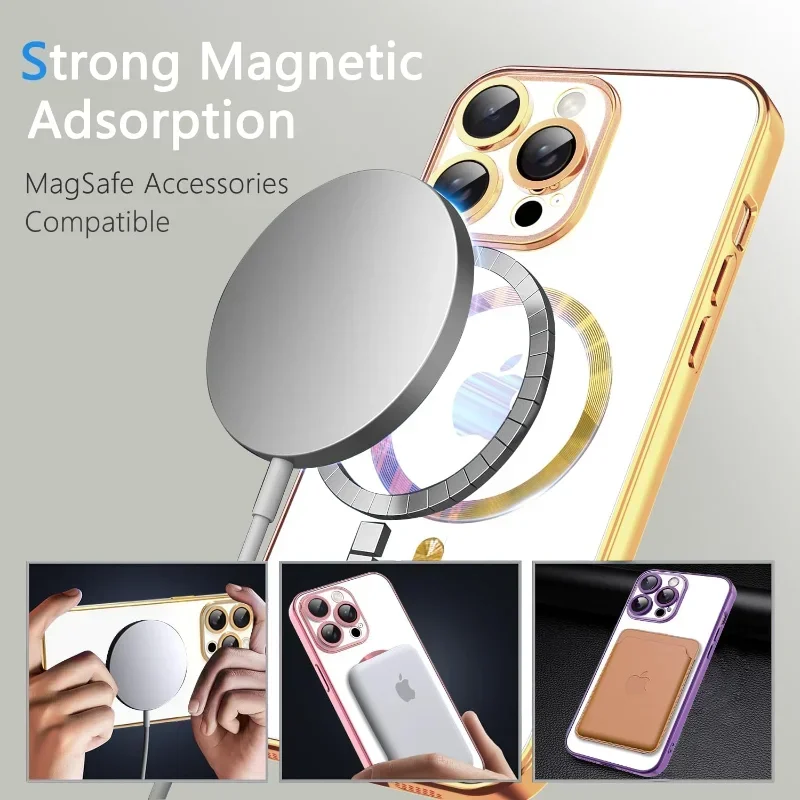 Funda con protección total y carga inalámbrica magnética para iPhone 18 17 16 15 14 13 12 Pro Max, con protector de cámara 2
