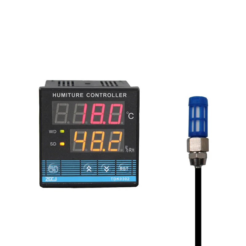 digital TDK0302 humidity temperature controller meter work with heater and cooling fan or humidifier with a 2 in 1 sensor