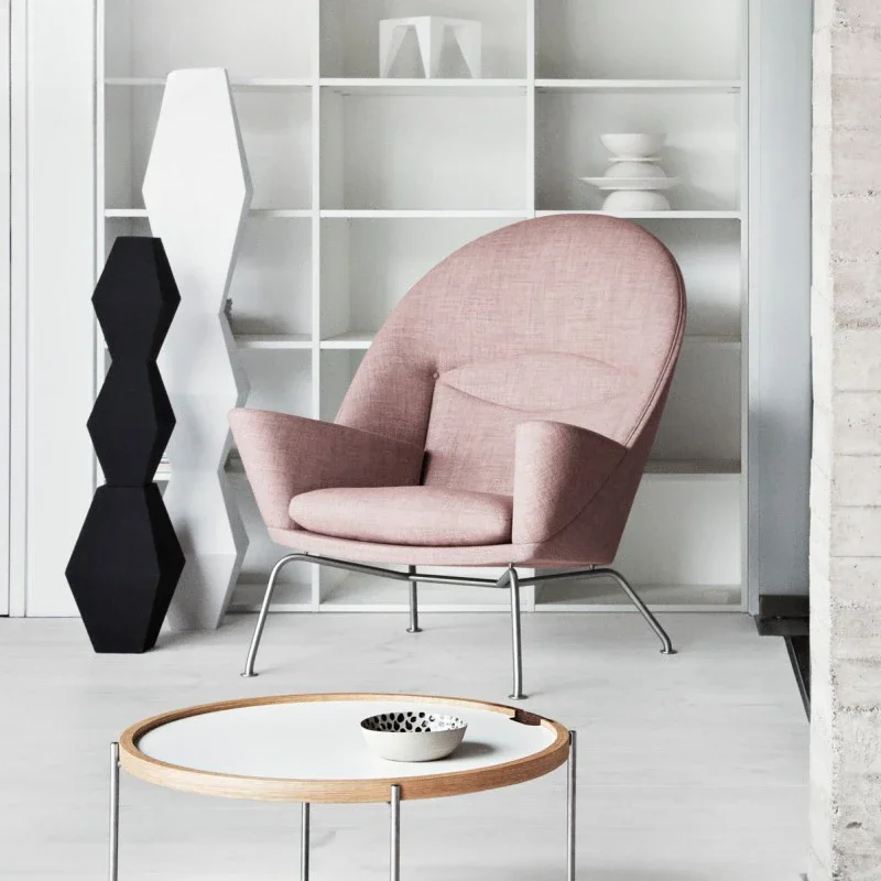 كرسي ترفيهي فردي من القماش الفاخر الخفيف، كرسي منزلي أساسي مريح من القطن عالي الارتداد #5