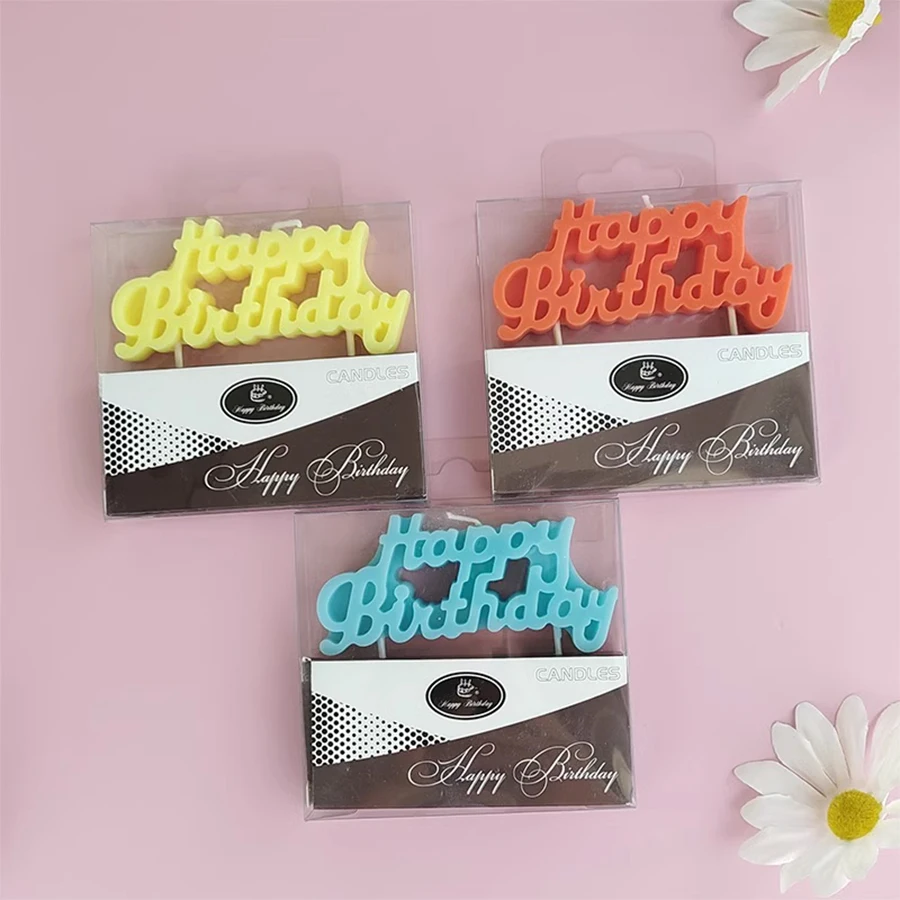 Geburtstagskerzen, bunte einteilige Buchstabenkerzen, Kuchendekoration, Backzubehör, englische Glückwunsch, Geburtstagskerzen, kreativ – Detail 4