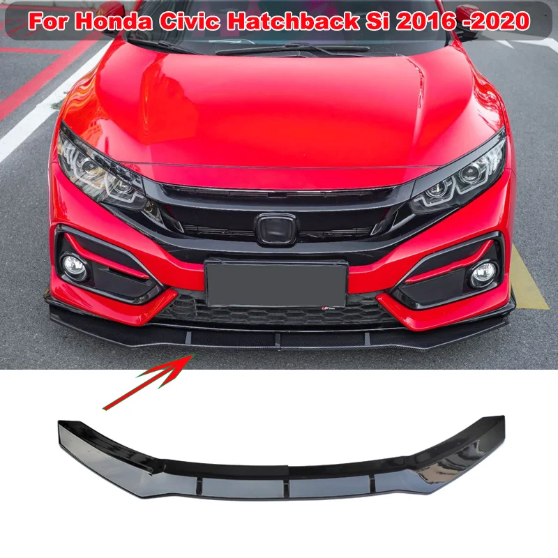 

For Honda Civic Hatchback Si 2016 2017 2018 2019 2020 Front Bumper Lip Spoiler Splitter Deflector Body Kit Guard Car Accessories