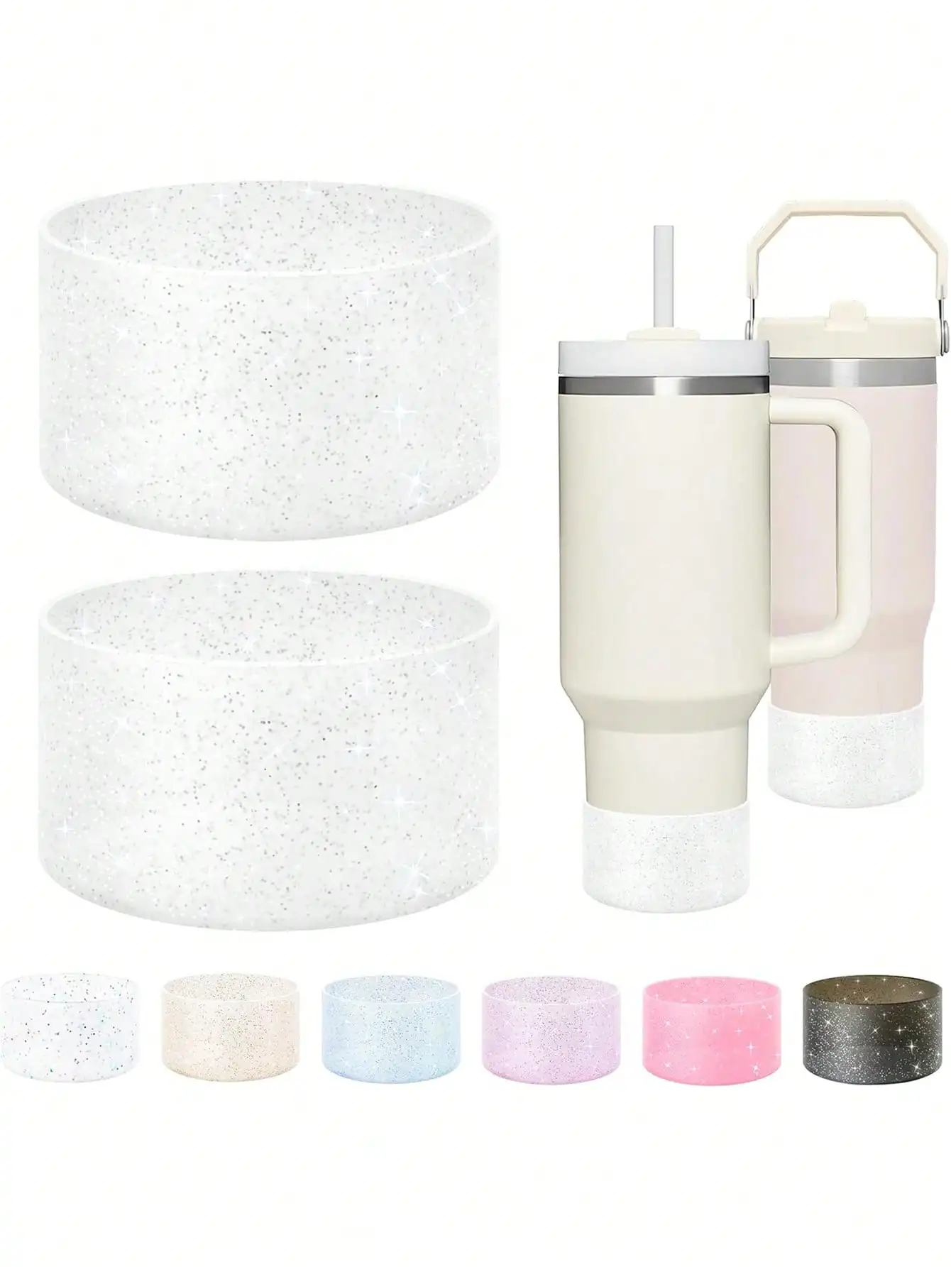 Shiny Silicone Cup Holder for 20-40oz/12-24oz Cups Anti-Slip Base with Impact Pad Suitable for Water Bottles And Sports Water Bo