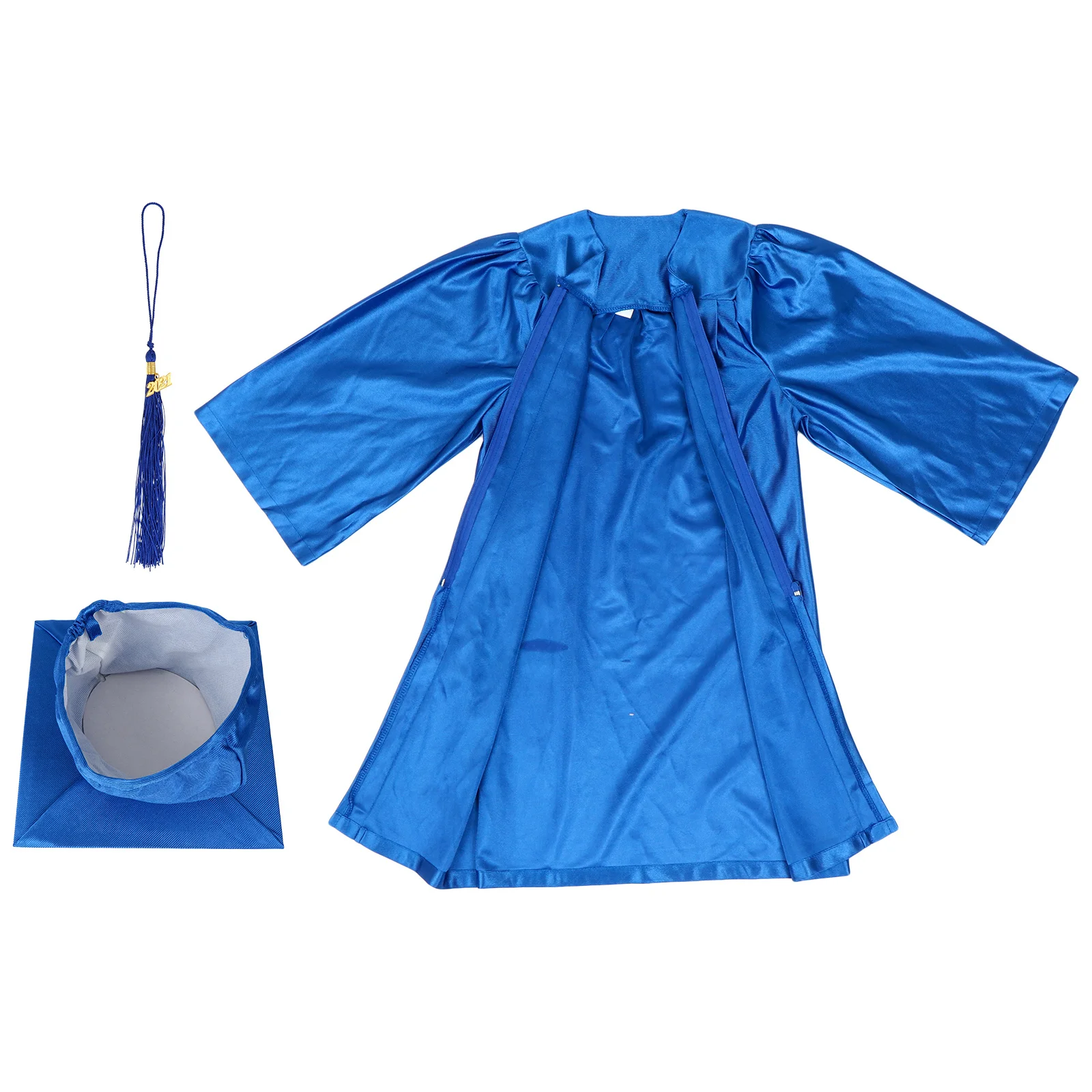 1 Set Doctoral Cap Graduation Gown For Kids Kindergarten Preschool Ceremony Dress Academic Apparel Tassel Child Graduation Gown